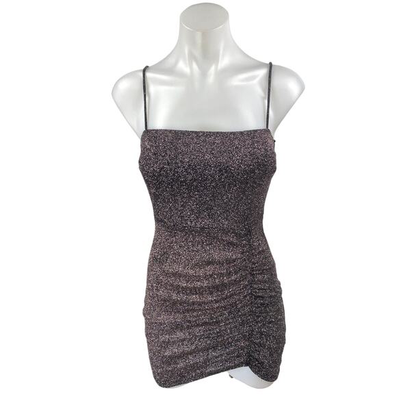 Windsor After Hours Glitter Black Sleeveless Cami Camisole Tank Bodycon Dress S - Picture 2 of 6